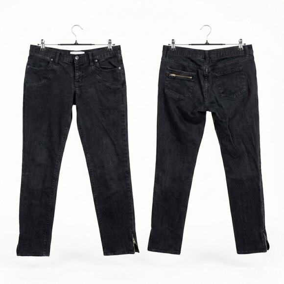 Paper Denim Cloth Black 10 Jeans Edgy Y2K Grunge Moto Biker Ankle Zip Goth Punk - Picture 3 of 16